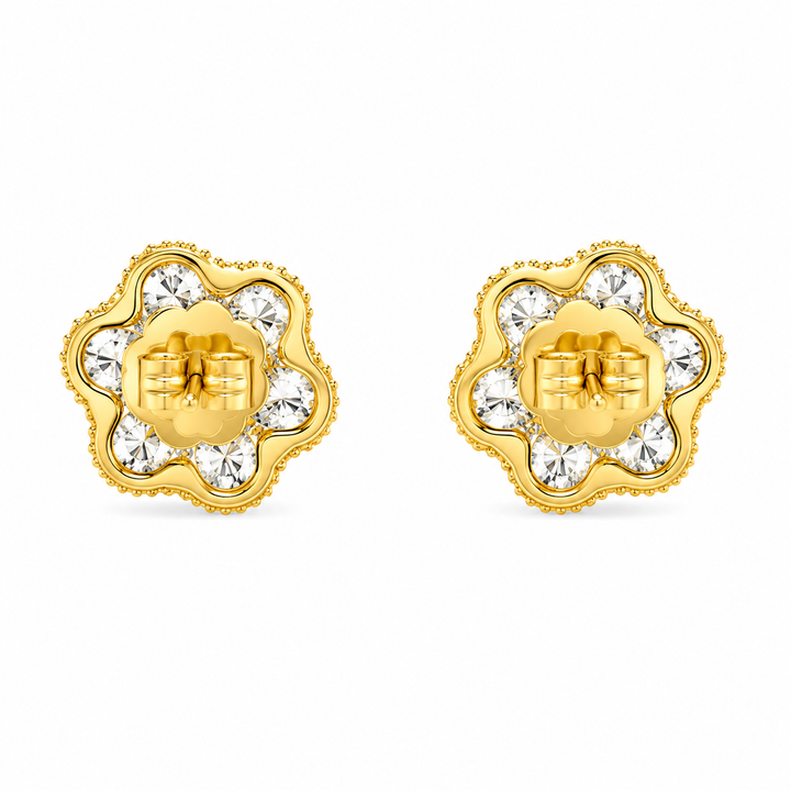 0.45 DEW Moissanite Earring in 925 Yellow Gold Plated