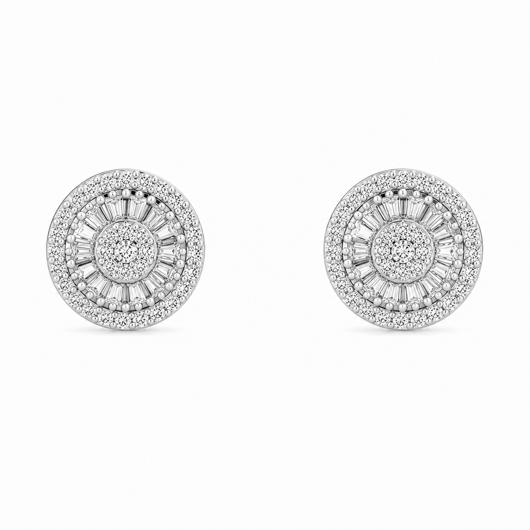 2.50 DEW Moissanite Earring in 925 Platinum Plated