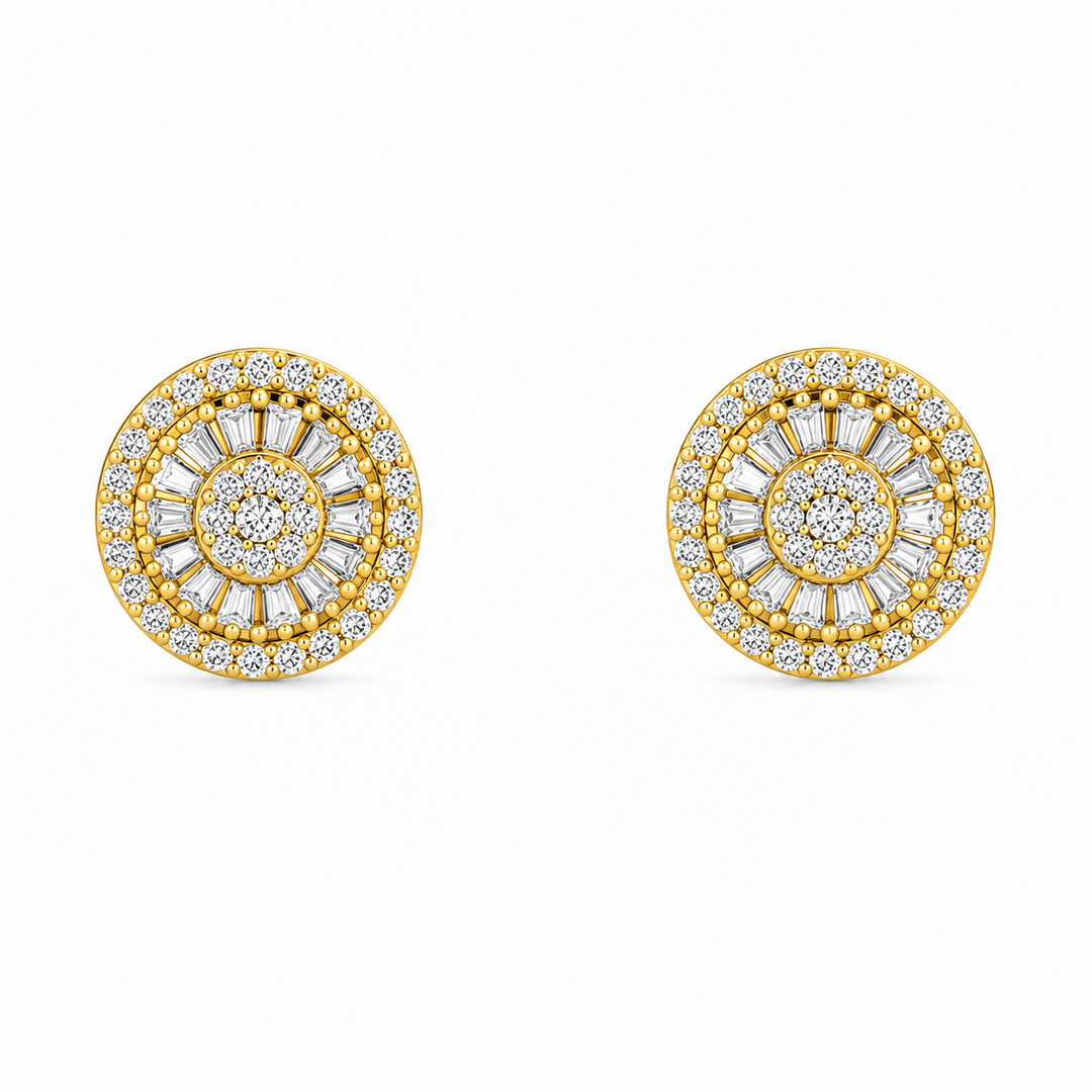 2.50 DEW Moissanite Earring in 925 Yellow Gold Plated