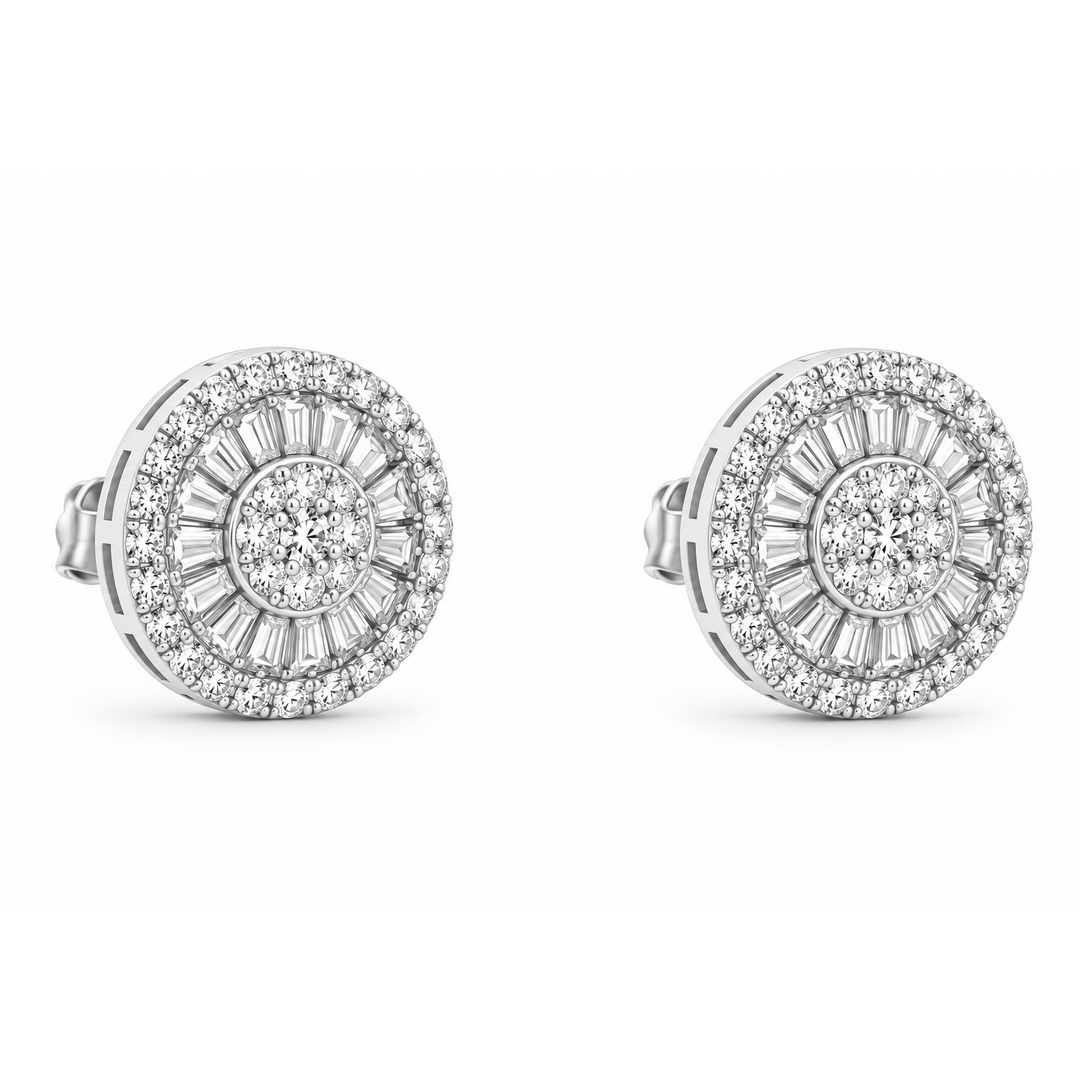 2.50 DEW Moissanite Earring in 925 Platinum Plated