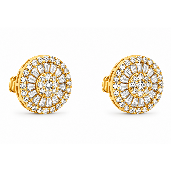2.50 DEW Moissanite Earring in 925 Yellow Gold Plated