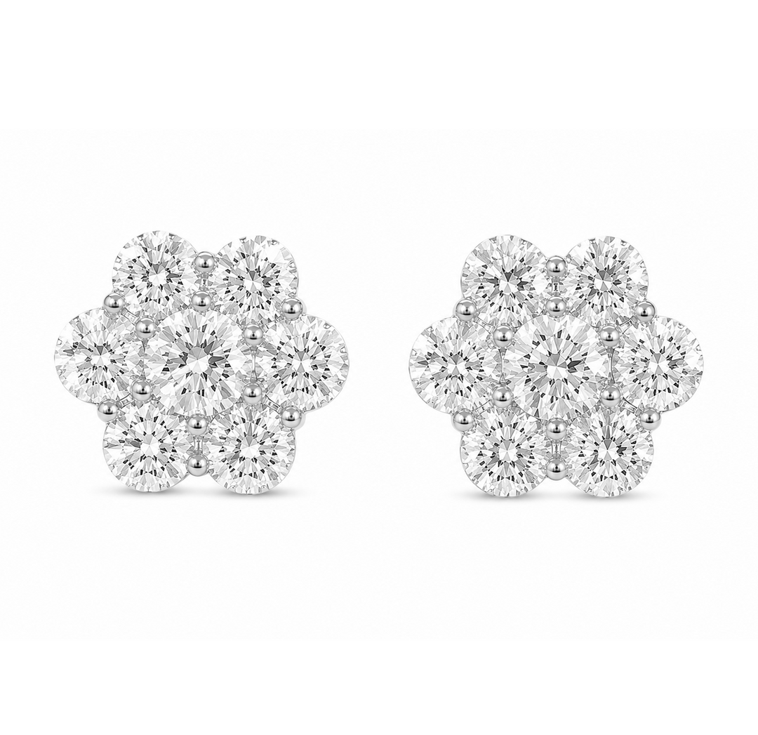 8.00 DEW Moissanite Earring in 925 Platinum Plated