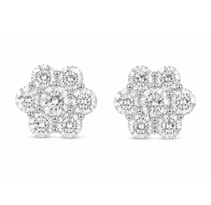 8.00 DEW Moissanite Earring in 925 Platinum Plated