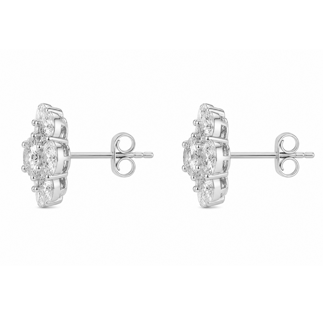 8.00 DEW Moissanite Earring in 925 Platinum Plated
