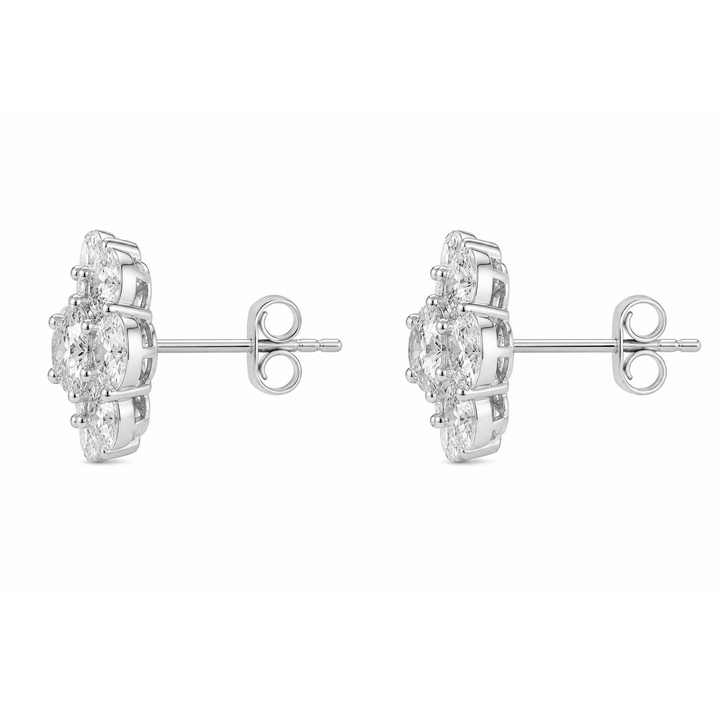 8.00 DEW Moissanite Earring in 925 Platinum Plated