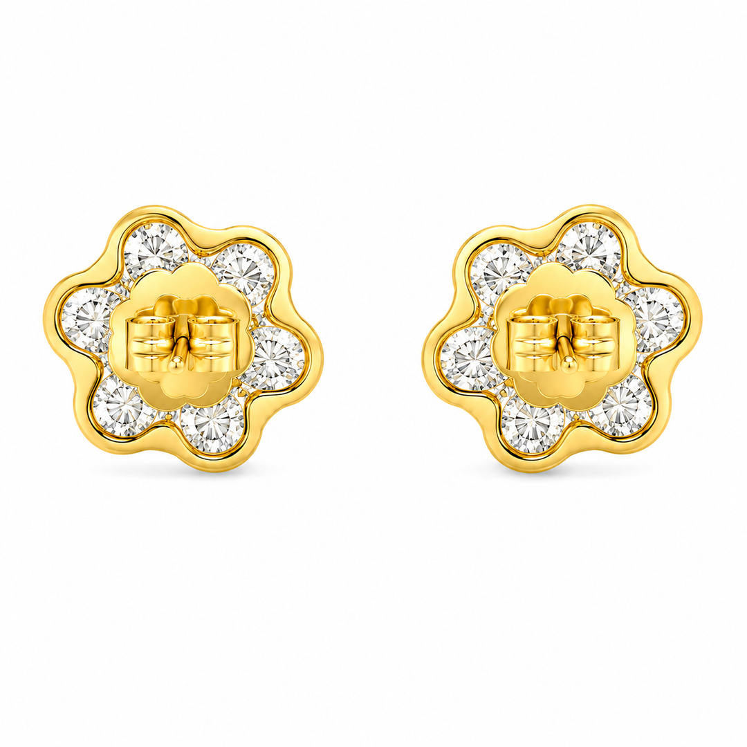 8.00 DEW Moissanite Earring in 925 Yellow Gold Plated
