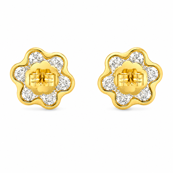 8.00 DEW Moissanite Earring in 925 Yellow Gold Plated