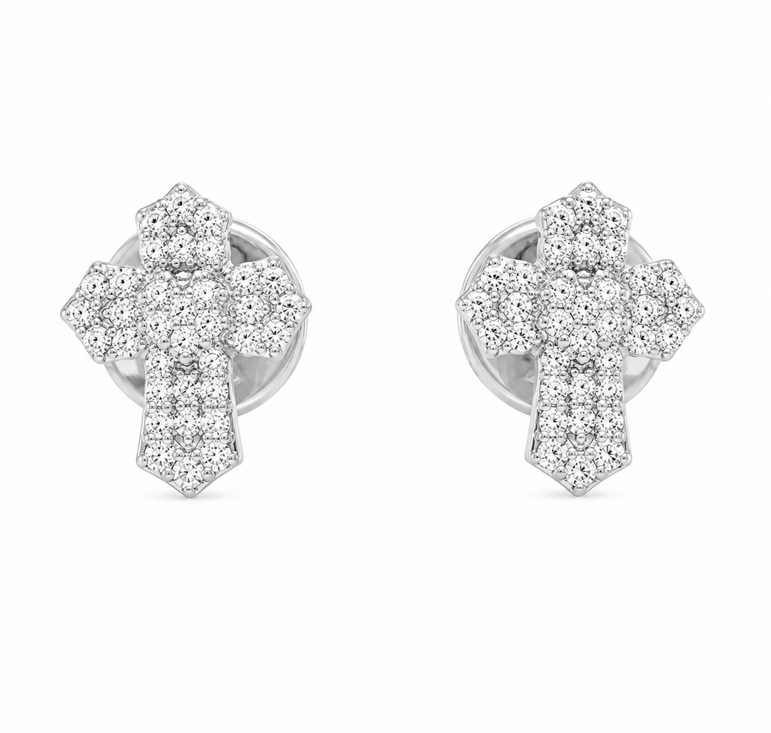0.30 DEW Moissanite Earring in 925 Platinum Plated