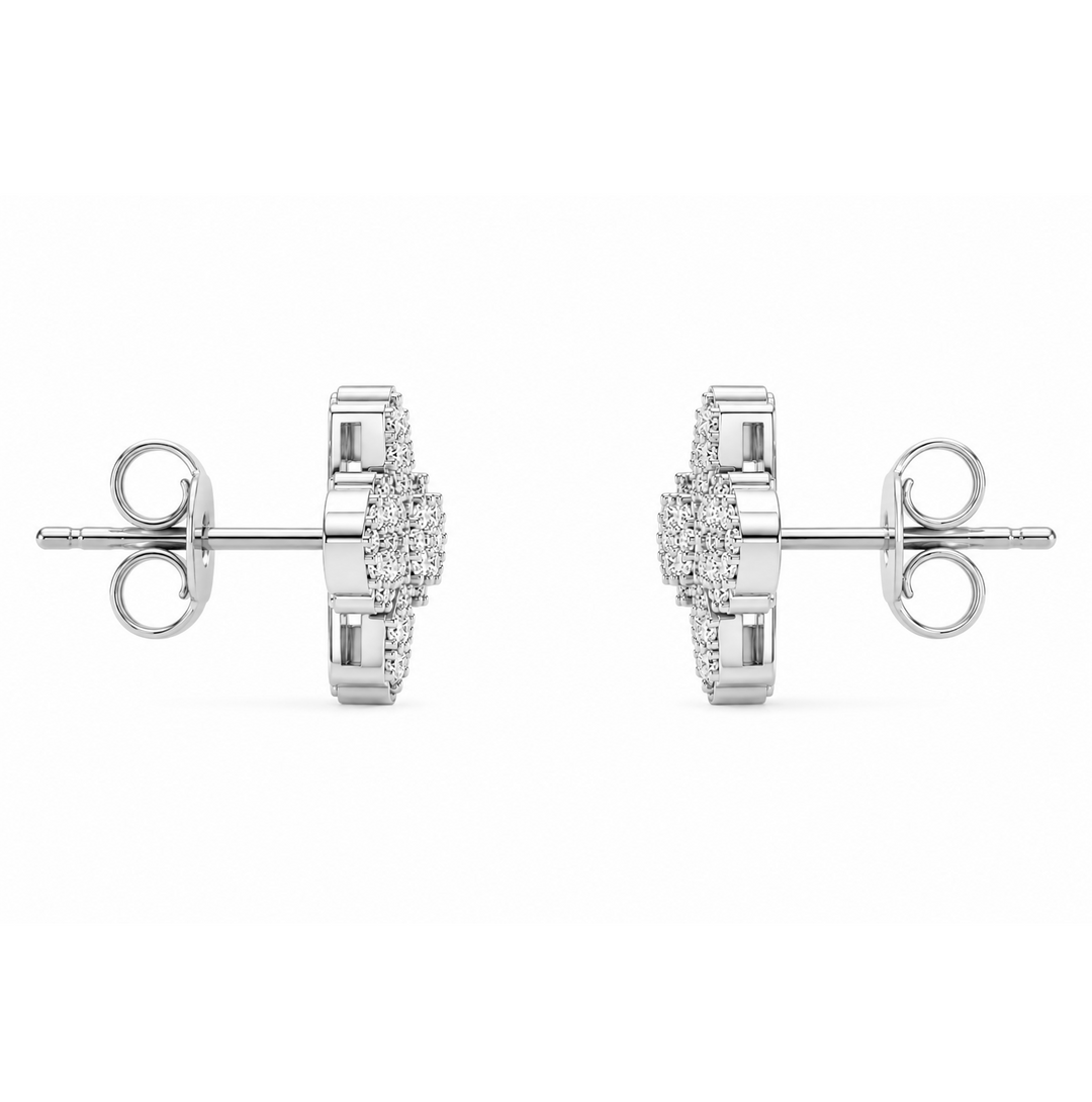 0.30 DEW Moissanite Earring in 925 Platinum Plated