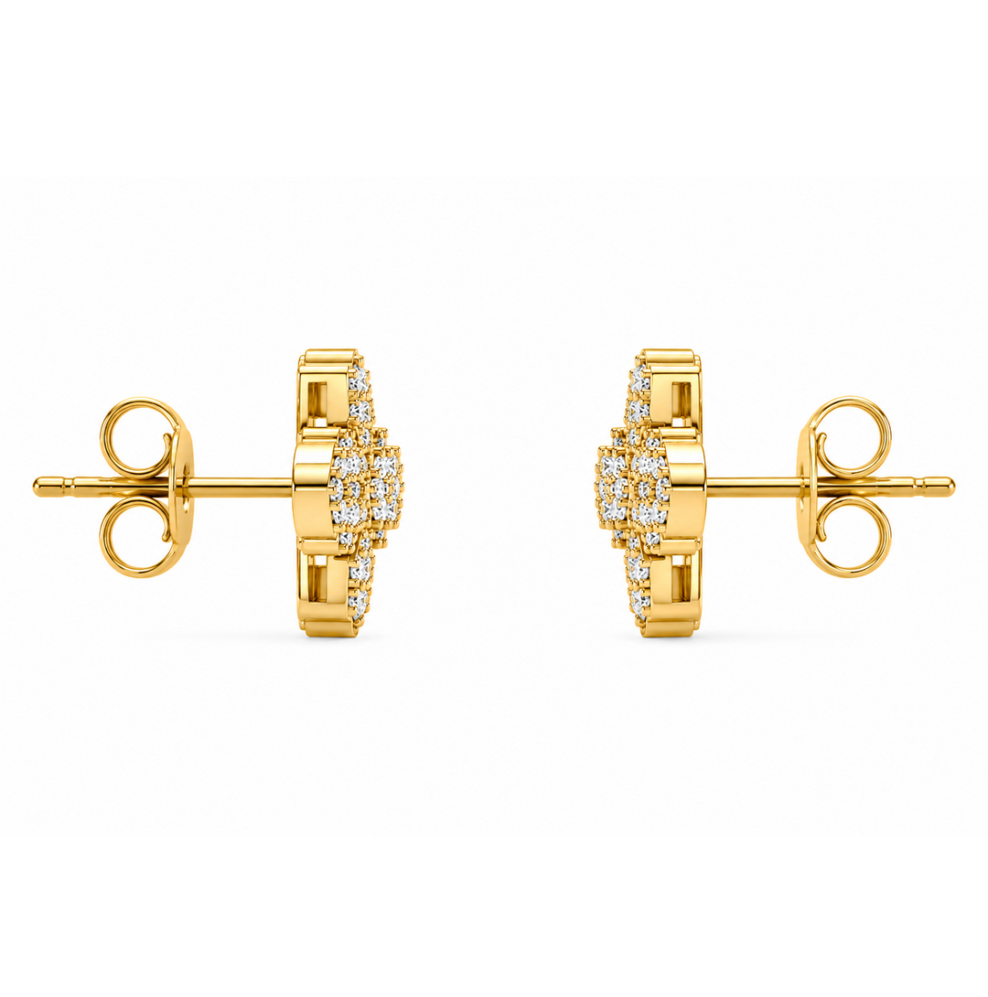 0.30 DEW Moissanite Earring in 925 Yellow Gold Plated