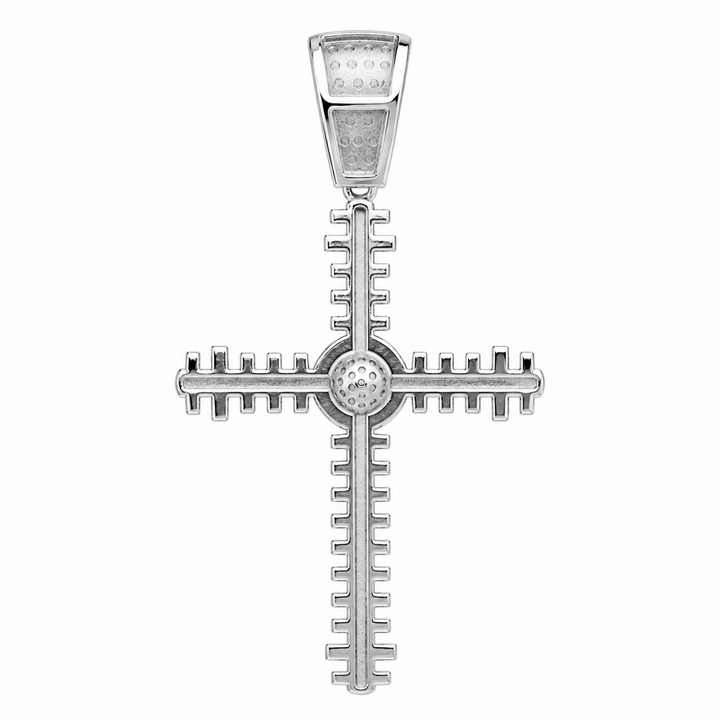 1.60 DEW Moissanite Cross Pendant in 925 Platinum Plated