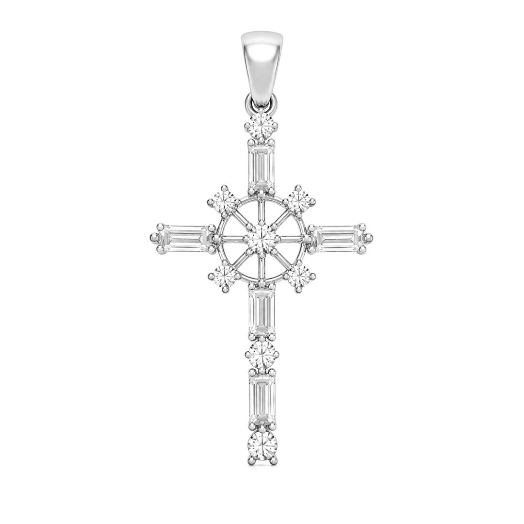 1.20 DEW Moissanite Pendant in 925 Platinum Plated
