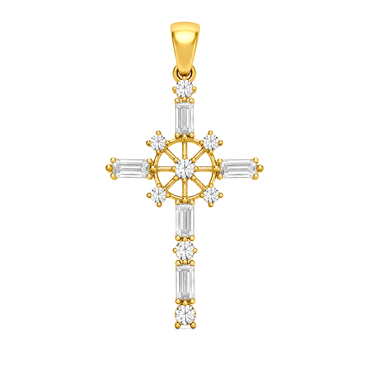 1.20 DEW Moissanite Pendant in 925 Yellow Gold Plated