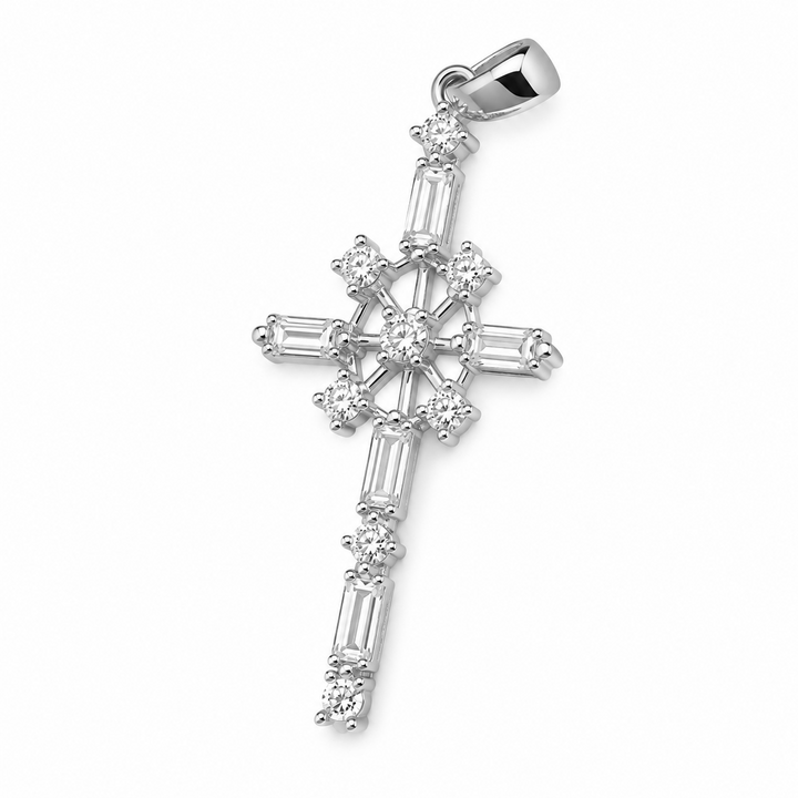 1.20 DEW Moissanite Pendant in 925 Platinum Plated