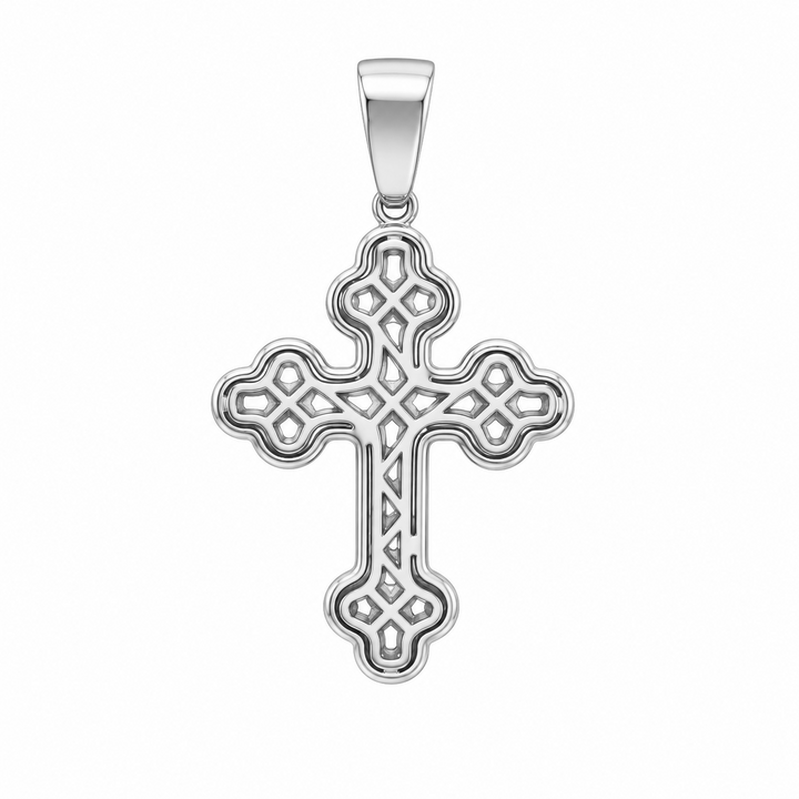 4.70 DEW Moissanite Cross Pendant in 925 Platinum Plated