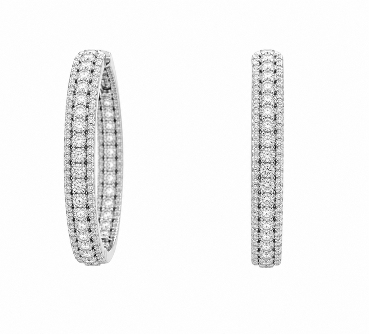 7.30 DEW Moissanite Earring in 925 Platinum Plated