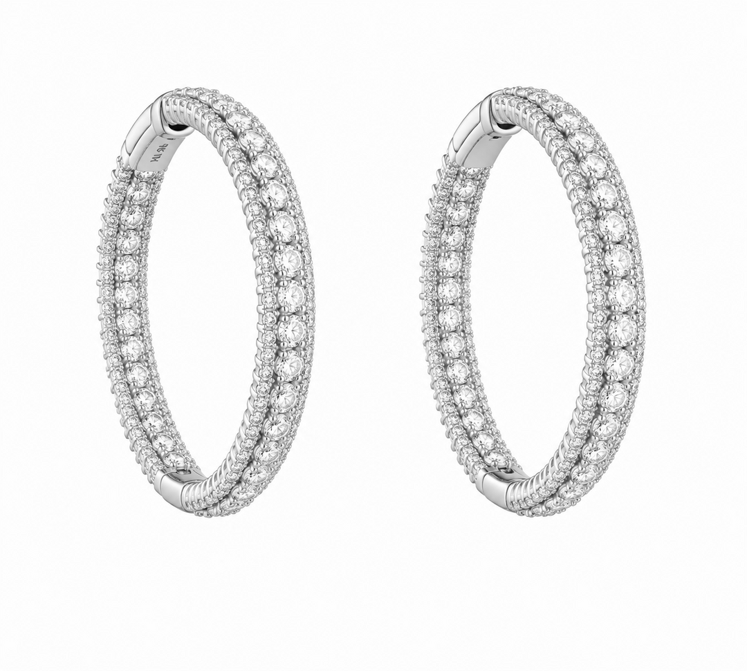 7.30 DEW Moissanite Earring in 925 Platinum Plated