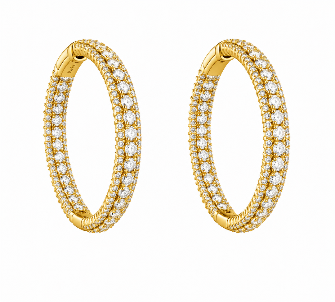 7.30 DEW Moissanite Earring in 925 Yellow Gold Plated