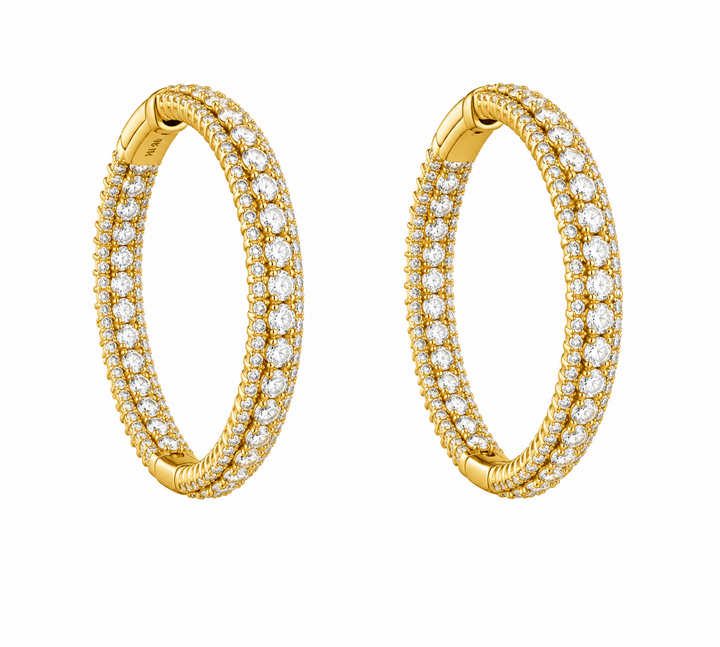 7.30 DEW Moissanite Earring in 925 Yellow Gold Plated