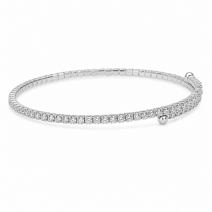 4.00 DEW Moissanite Flex Bangle in 925 Platinum Plated