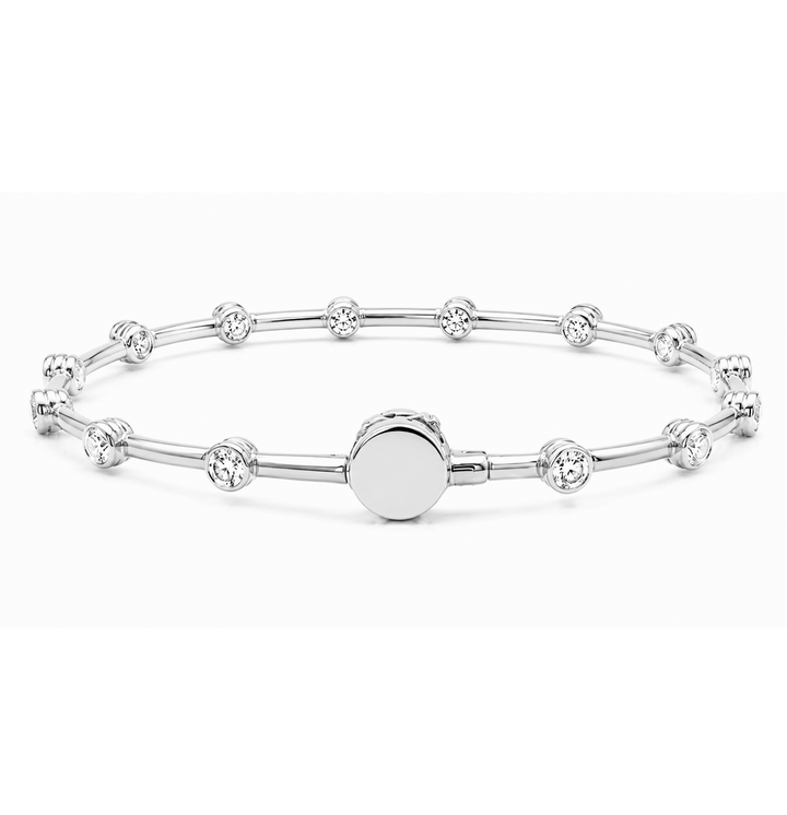 4.50 DEW Moissanite Flex Bangle in 925 Platinum Plated