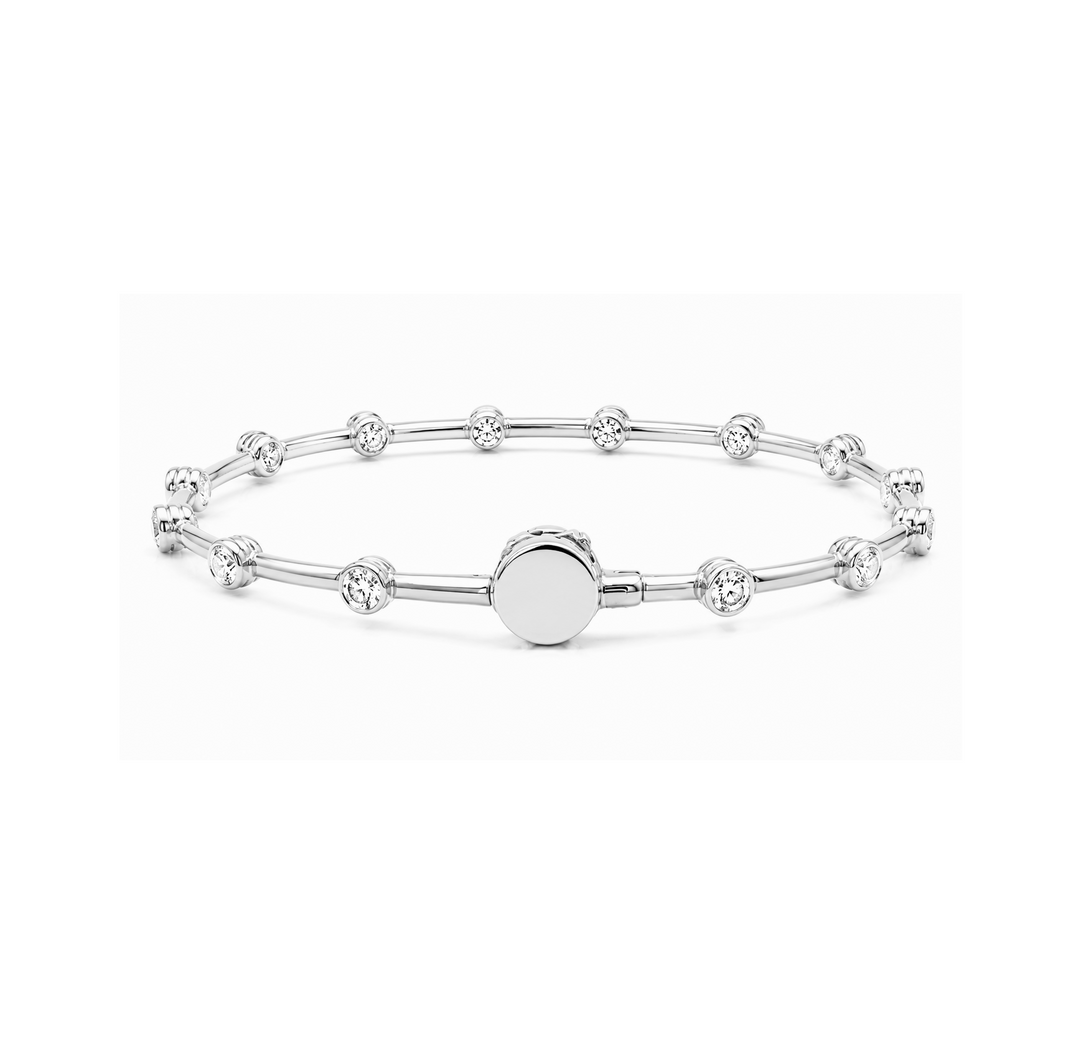 1.50 DEW Moissanite Flex Bangle in 925 Platinum Plated