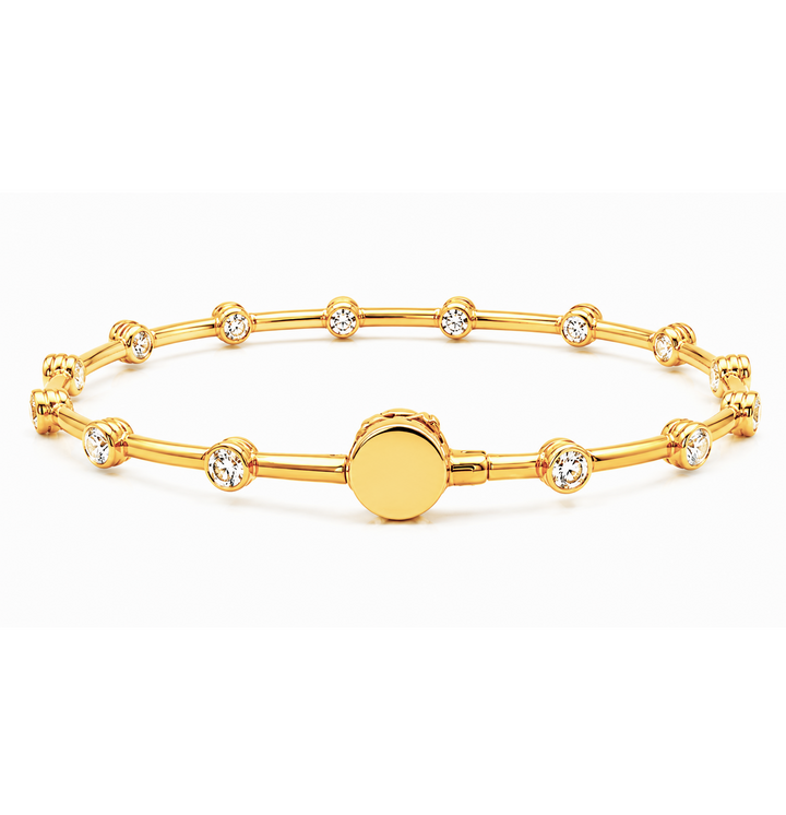 4.50 DEW Moissanite Flex Bangle in 925 Yellow Gold Plated