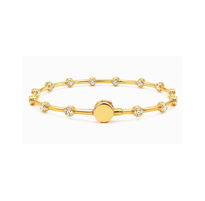 1.50 DEW Moissanite Flex Bangle in 925 Yellow Gold Plated
