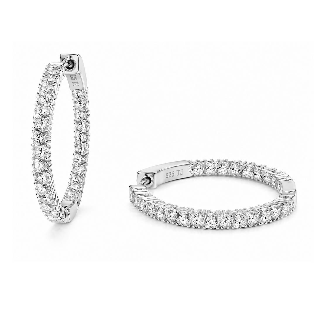 2.30 DEW Moissanite Earring in 925 Platinum Plated