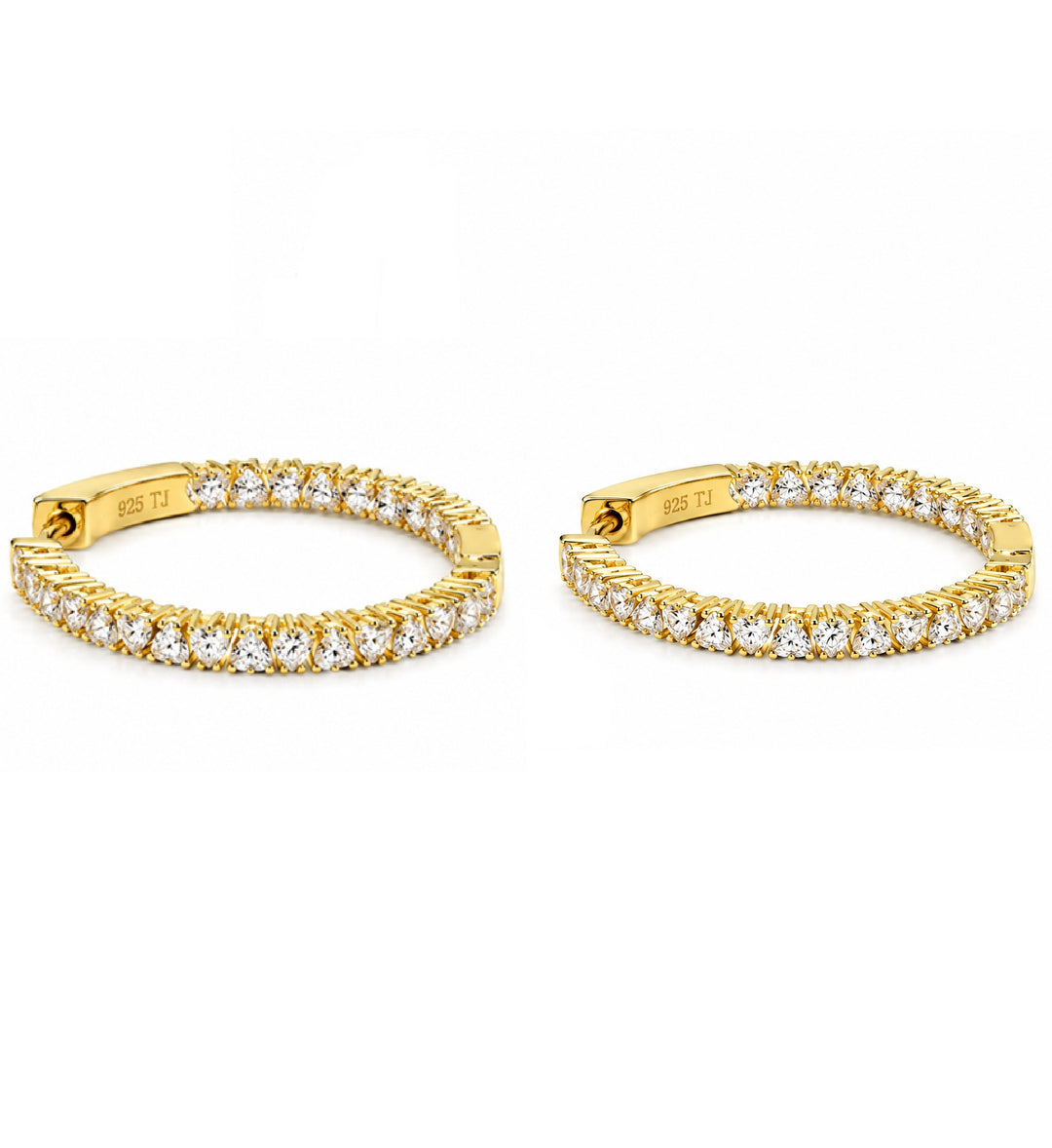 2.30 DEW Moissanite Earring in 925 Yellow Gold Plated