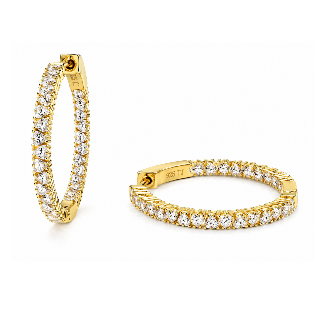 2.30 DEW Moissanite Earring in 925 Yellow Gold Plated
