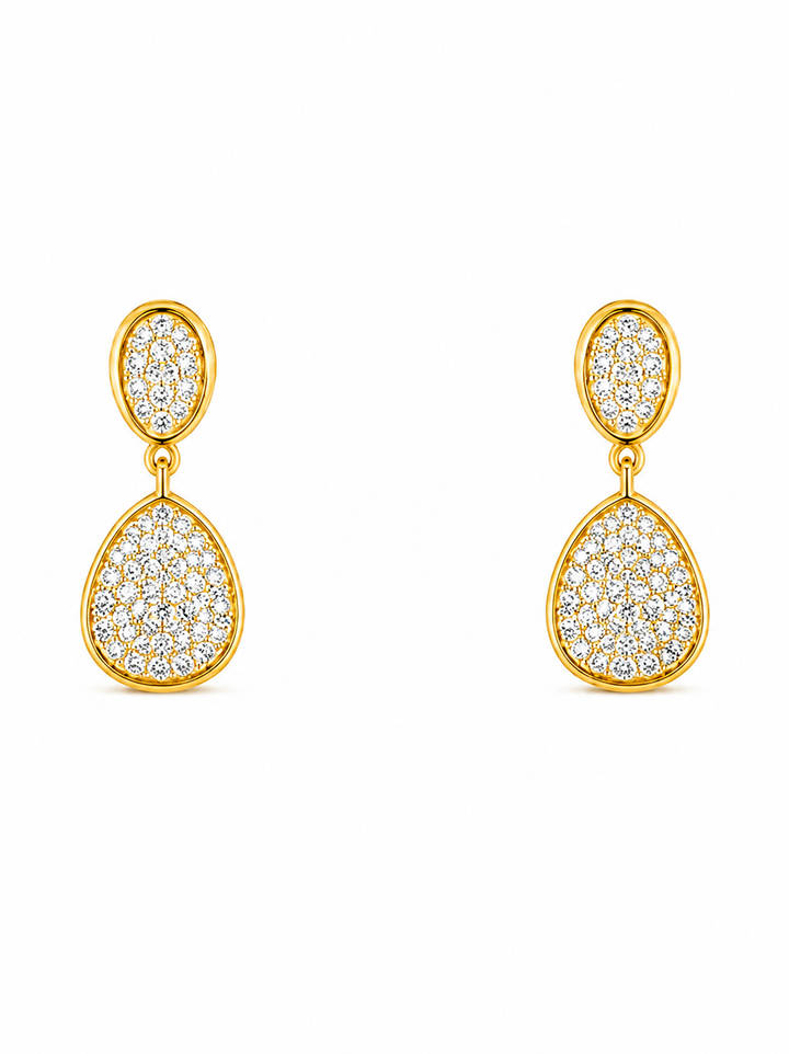 0.87 Ctw Lab Grown Diamond Earring in 925 Yellow Gold Plated