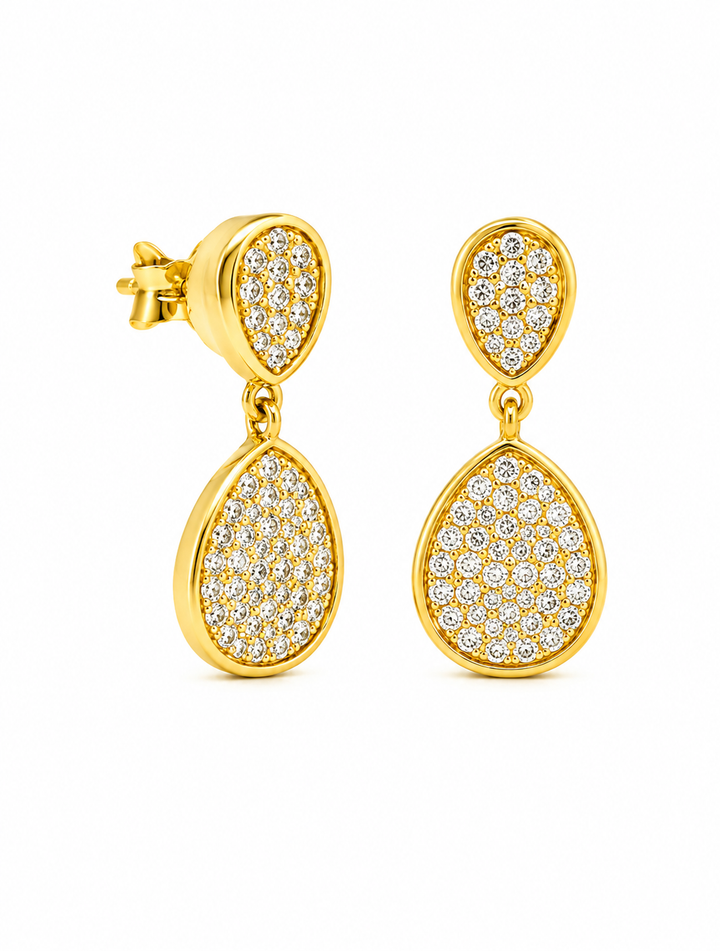 0.87 Ctw Lab Grown Diamond Earring in 925 Yellow Gold Plated