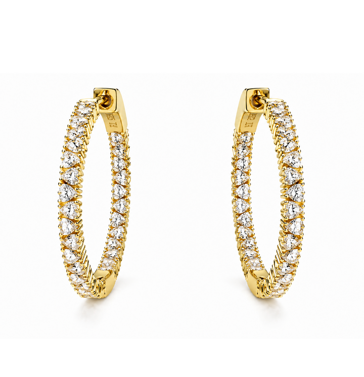2.30 DEW Moissanite Earring in 925 Yellow Gold Plated