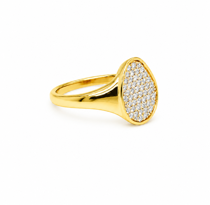 0.35 Ctw Lab Grown Diamond Ring in 925 Yellow Gold Plated