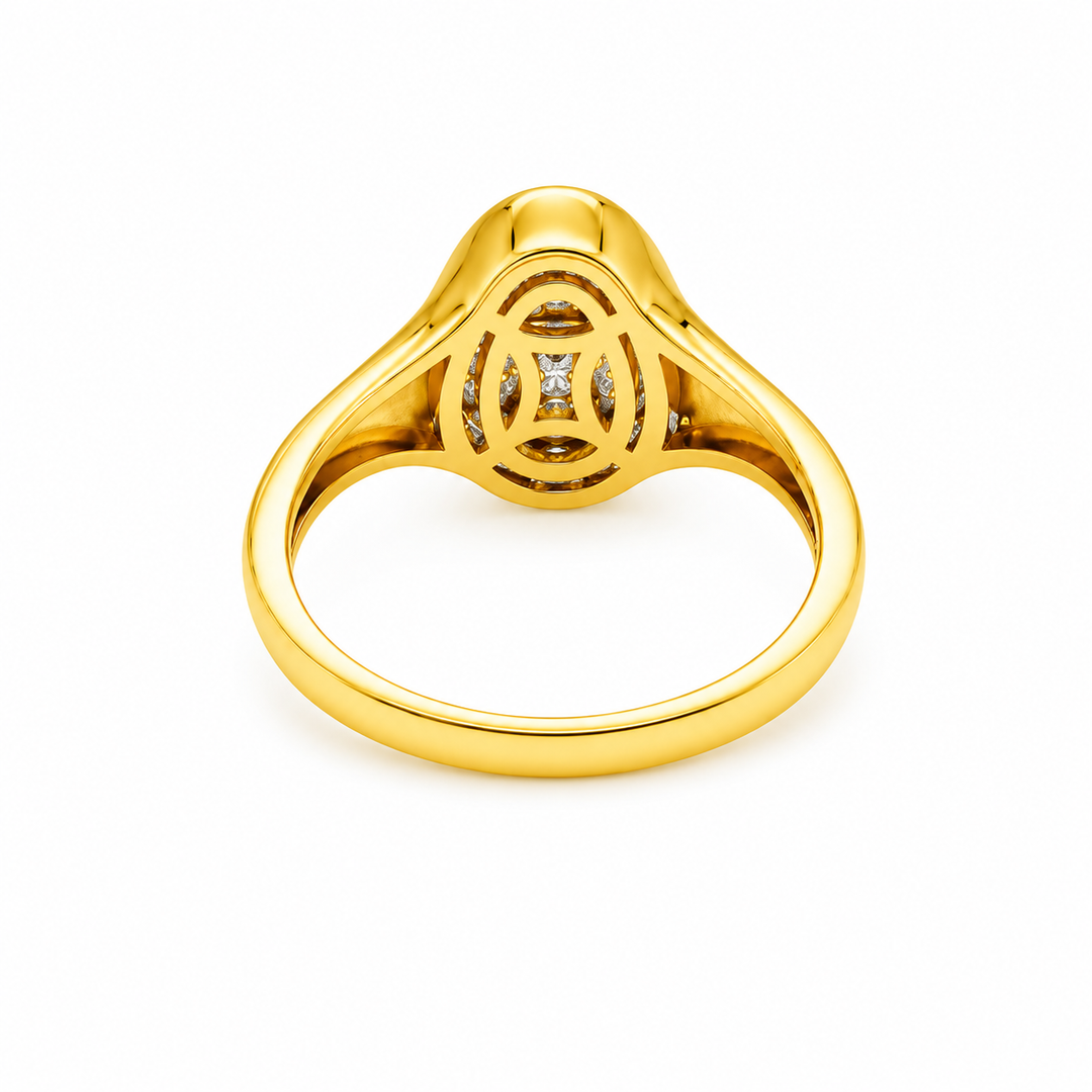 0.35 Ctw Lab Grown Diamond Ring in 925 Yellow Gold Plated