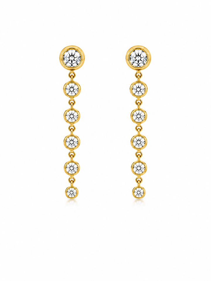 1.06 Ctw Lab Grown Diamond Earring in 925 Yellow Gold Plated