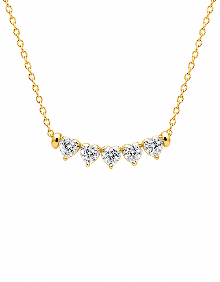 1.22 Ctw Lab Grown Diamond Necklace in 925 Yellow Gold Plated