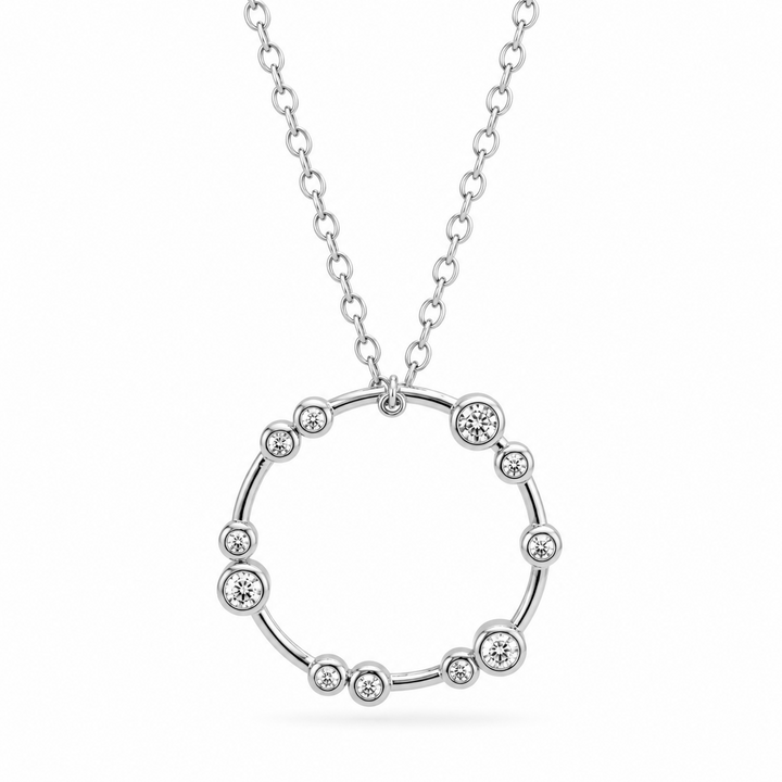 0.18 Ctw Lab Grown Diamond Necklace in 925 Platinum Plated