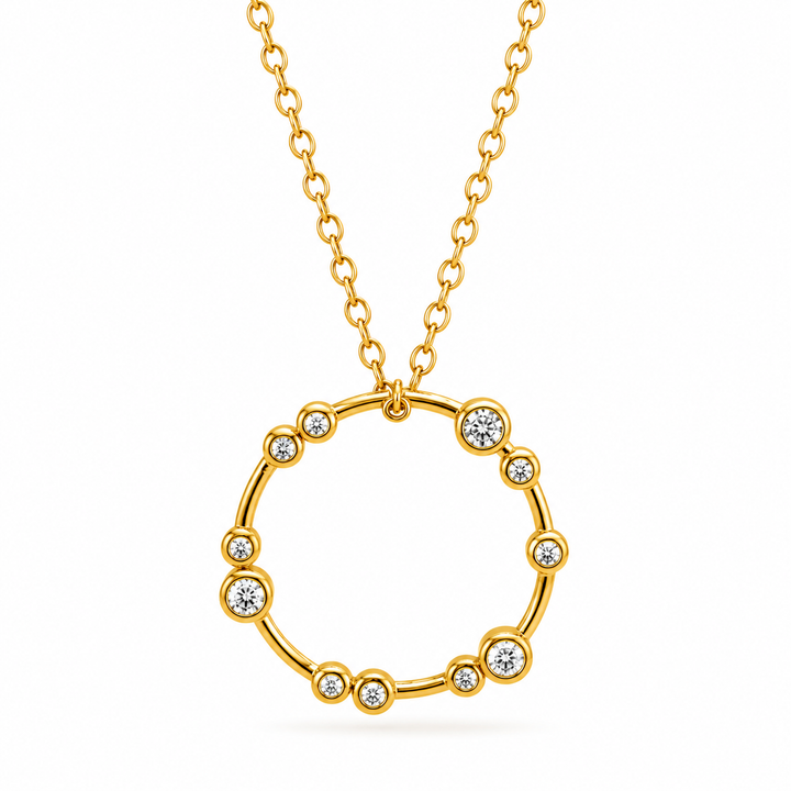 0.18 Ctw Lab Grown Diamond Necklace in 925 Yellow Gold Plated
