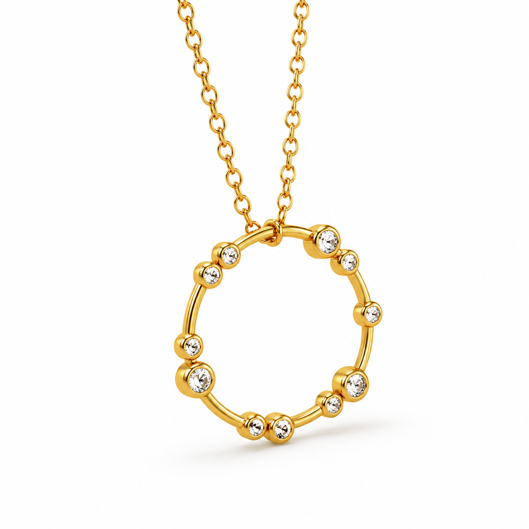 0.18 Ctw Lab Grown Diamond Necklace in 925 Yellow Gold Plated