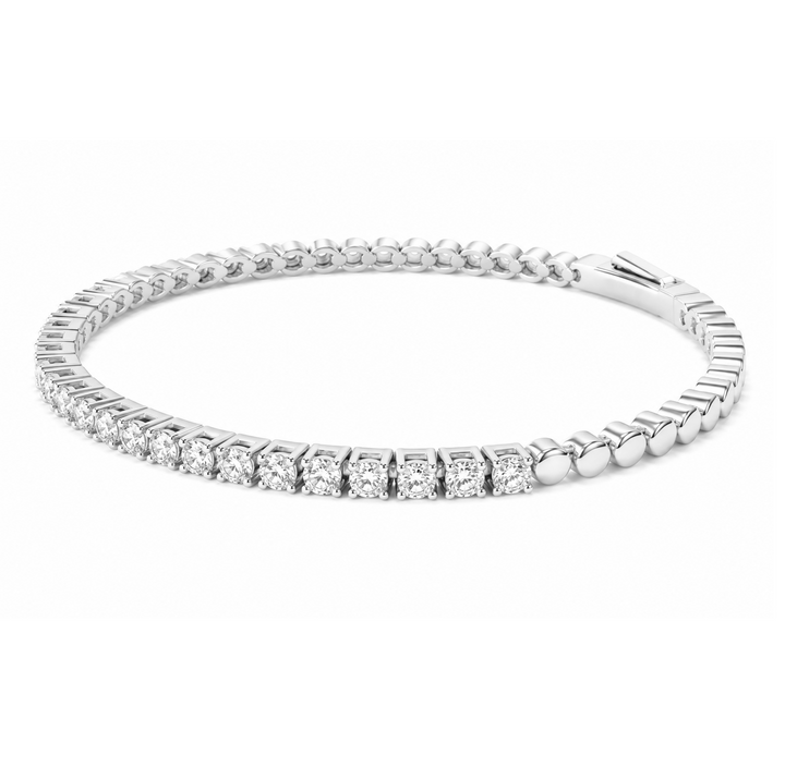 2.70 DEW Moissanite Flex Bangle in 925 Platinum Plated