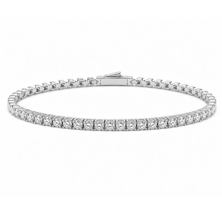2.70 DEW Moissanite Flex Bangle in 925 Platinum Plated