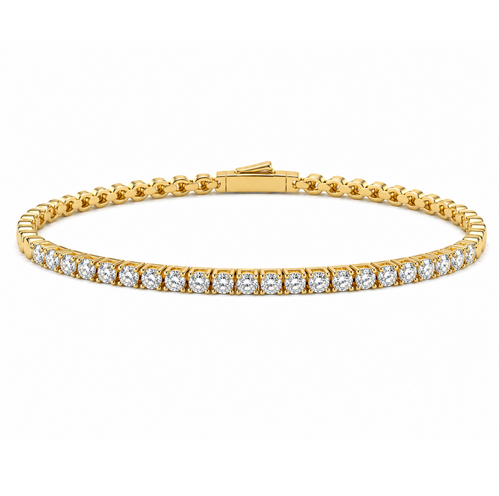 2.70 DEW Moissanite Flex Bangle in 925 Yellow Gold Plated