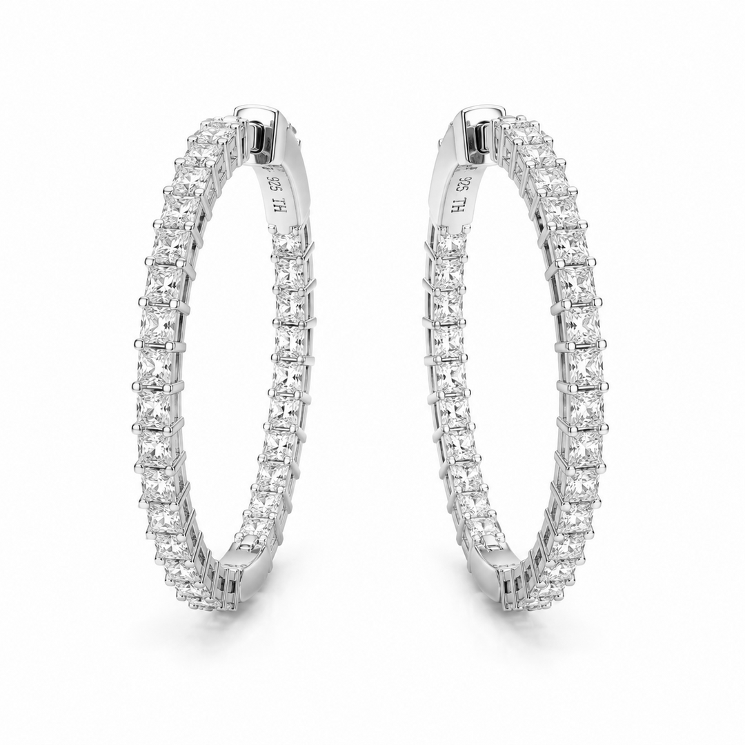 3.00 DEW Moissanite Earring in 925 Platinum Plated
