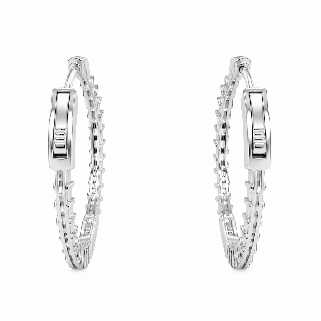 3.00 DEW Moissanite Earring in 925 Platinum Plated