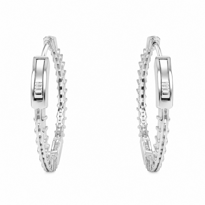 3.00 DEW Moissanite Earring in 925 Platinum Plated