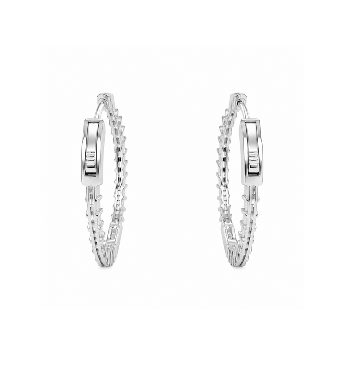 1.90 DEW Moissanite Earring in 925 Platinum Plated