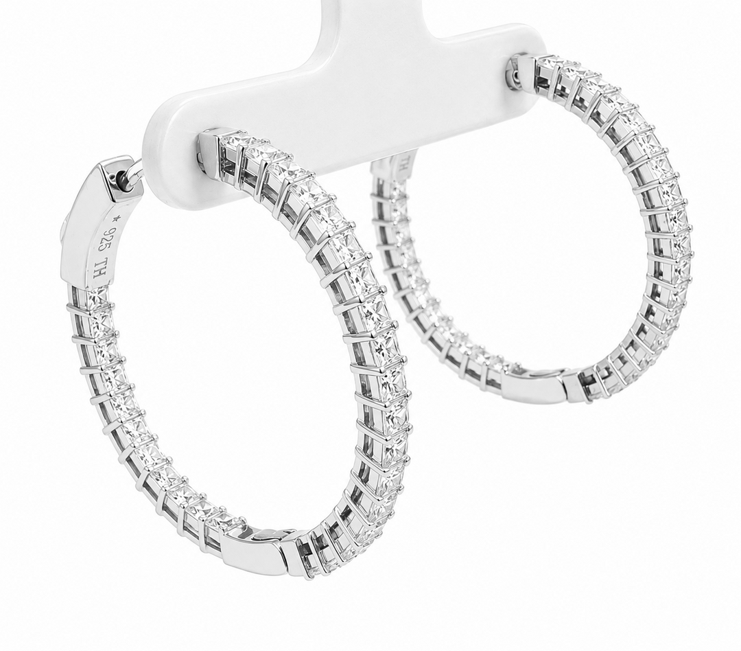 3.00 DEW Moissanite Earring in 925 Platinum Plated