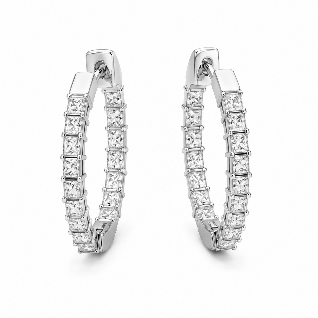 1.90 DEW Moissanite Earring in 925 Platinum Plated